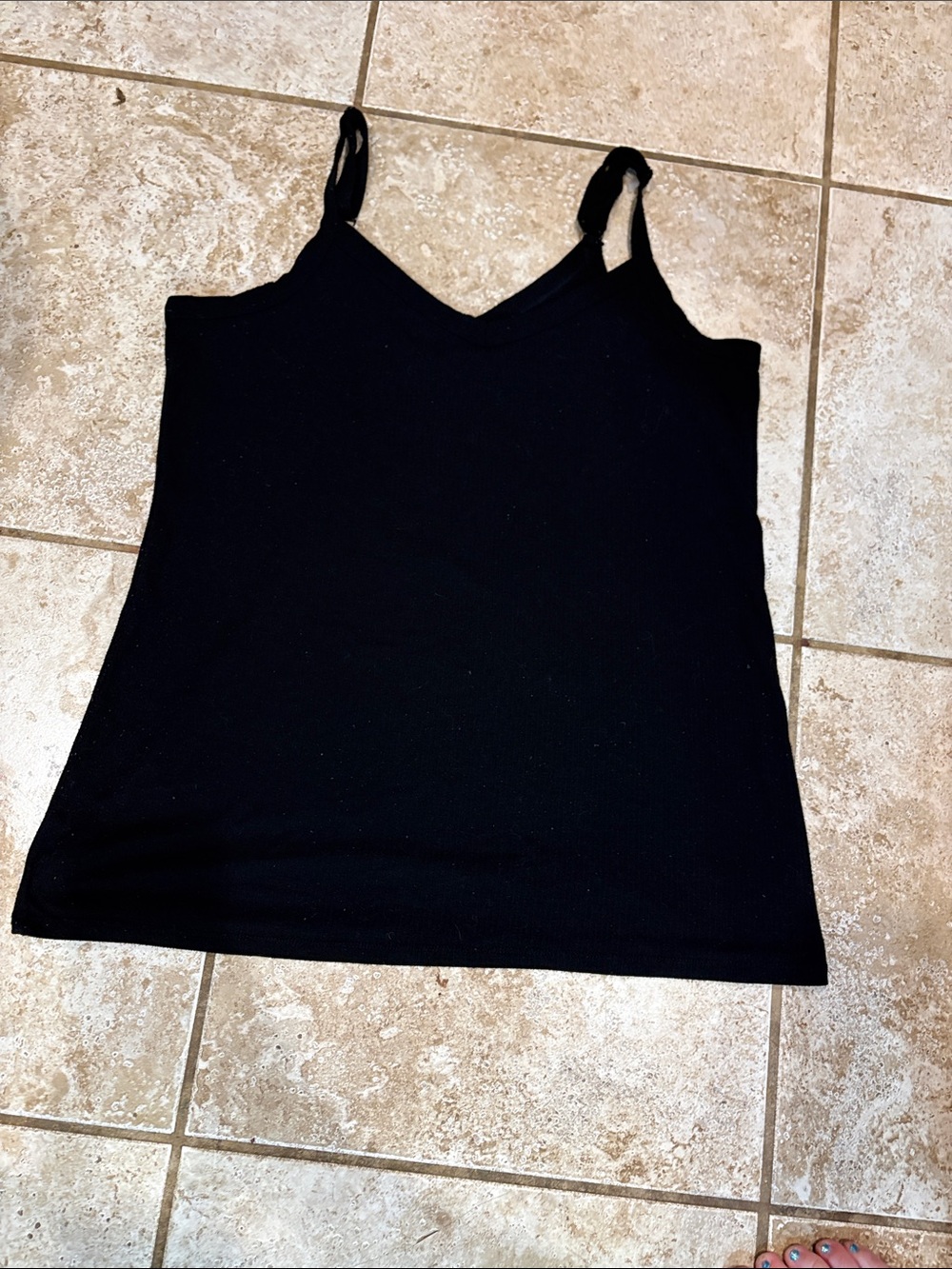 torrid Black V-Neck Ribbed Cami